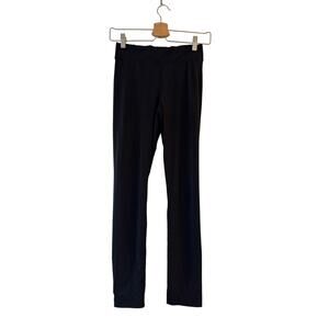 Apres Ankle Zip Legging Pants‎ Size S Black Elastic Waistband Pull On Activewear